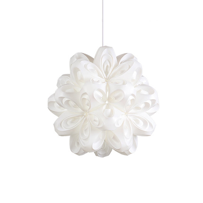1-Head Bedside Pendant Contemporary White Ceiling Hang Fixture with Blossom Acrylic Shade Clearhalo 'Ceiling Lights' 'Modern Pendants' 'Modern' 'Pendant Lights' 'Pendants' Lighting' 612373