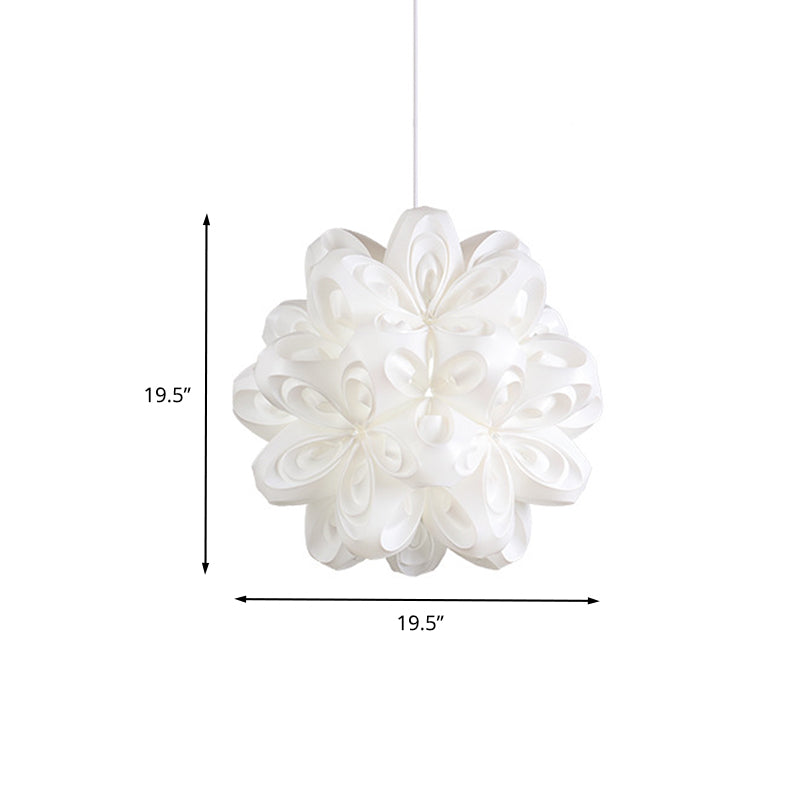 1-Head Bedside Pendant Contemporary White Ceiling Hang Fixture with Blossom Acrylic Shade Clearhalo 'Ceiling Lights' 'Modern Pendants' 'Modern' 'Pendant Lights' 'Pendants' Lighting' 612374
