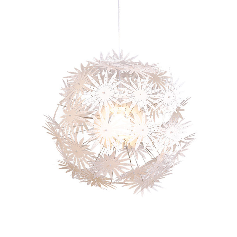 Dandelion Bedroom Ceiling Pendant Acrylic 1-Bulb 19"/23.5" Wide Modernism Hanging Light Kit in White Clearhalo 'Ceiling Lights' 'Modern Pendants' 'Modern' 'Pendant Lights' 'Pendants' Lighting' 612378