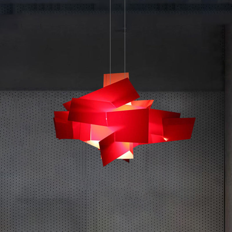 White/Red Irregular Hanging Pendant Contemporary LED Acrylic Suspension Light over Dining Table Clearhalo 'Ceiling Lights' 'Modern Pendants' 'Modern' 'Pendant Lights' 'Pendants' Lighting' 612392