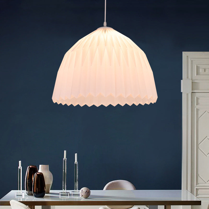 Modern 1 Bulb Down Lighting White Dome Hanging Ceiling Lamp with Acrylic Shade for Dining Room Clearhalo 'Ceiling Lights' 'Modern Pendants' 'Modern' 'Pendant Lights' 'Pendants' Lighting' 612405