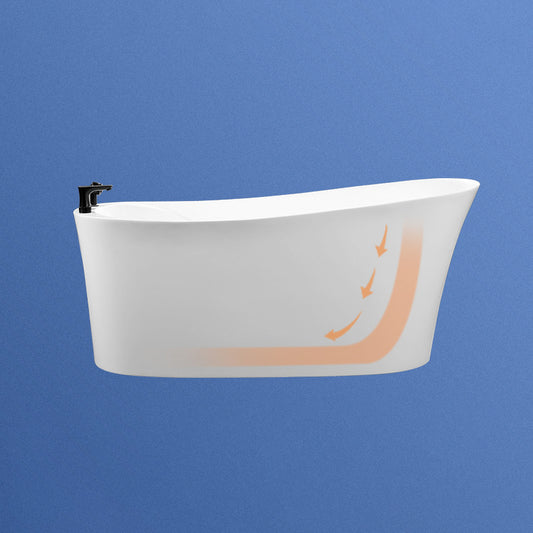 Oval Slipper Soaking Bathtub Modern Acrylic Freestanding Bathtub in White Clearhalo 'Bathroom Remodel & Bathroom Fixtures' 'Bathtubs' 'Home Improvement' 'home_improvement' 'home_improvement_bathtubs' 'Showers & Bathtubs' 6124086