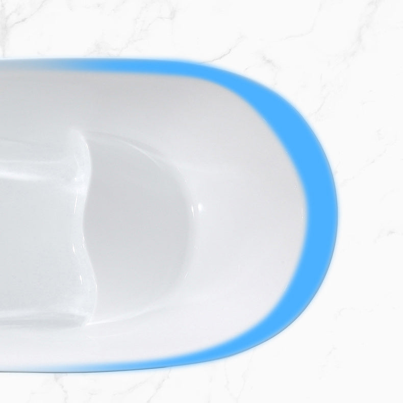 Oval Slipper Soaking Bathtub Modern Acrylic Freestanding Bathtub in White Clearhalo 'Bathroom Remodel & Bathroom Fixtures' 'Bathtubs' 'Home Improvement' 'home_improvement' 'home_improvement_bathtubs' 'Showers & Bathtubs' 6124087