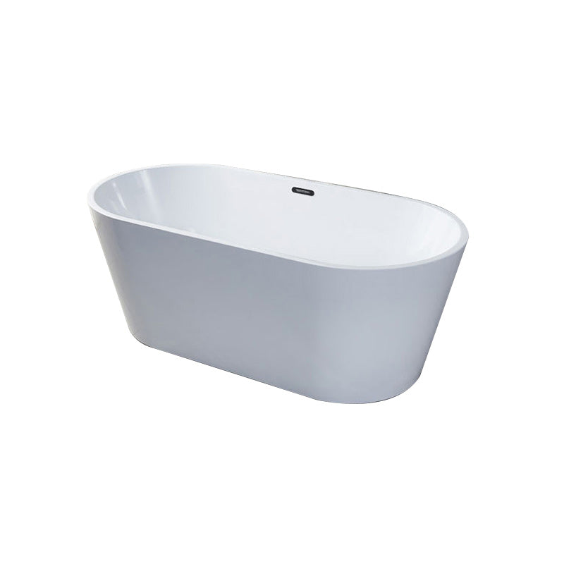 White Oval Bath Tub for Bathroom Soaking Stand Alone Tub with Drain Clearhalo 'Bathroom Remodel & Bathroom Fixtures' 'Bathtubs' 'Home Improvement' 'home_improvement' 'home_improvement_bathtubs' 'Showers & Bathtubs' 6124101