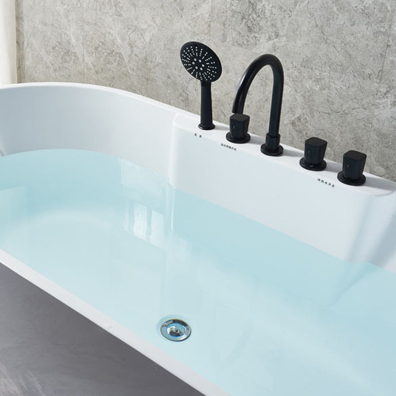 White Oval Bath Tub for Bathroom Soaking Stand Alone Tub with Drain Clearhalo 'Bathroom Remodel & Bathroom Fixtures' 'Bathtubs' 'Home Improvement' 'home_improvement' 'home_improvement_bathtubs' 'Showers & Bathtubs' 6124102