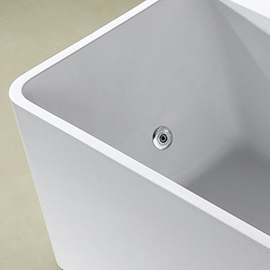 White Acrylic Rectangular Bath Tub Whirlpool Stand Alone Tub with Faucet Clearhalo 'Bathroom Remodel & Bathroom Fixtures' 'Bathtubs' 'Home Improvement' 'home_improvement' 'home_improvement_bathtubs' 'Showers & Bathtubs' 6124141