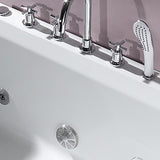 White Acrylic Rectangular Bath Tub Whirlpool Stand Alone Tub with Faucet Clearhalo 'Bathroom Remodel & Bathroom Fixtures' 'Bathtubs' 'Home Improvement' 'home_improvement' 'home_improvement_bathtubs' 'Showers & Bathtubs' 6124144