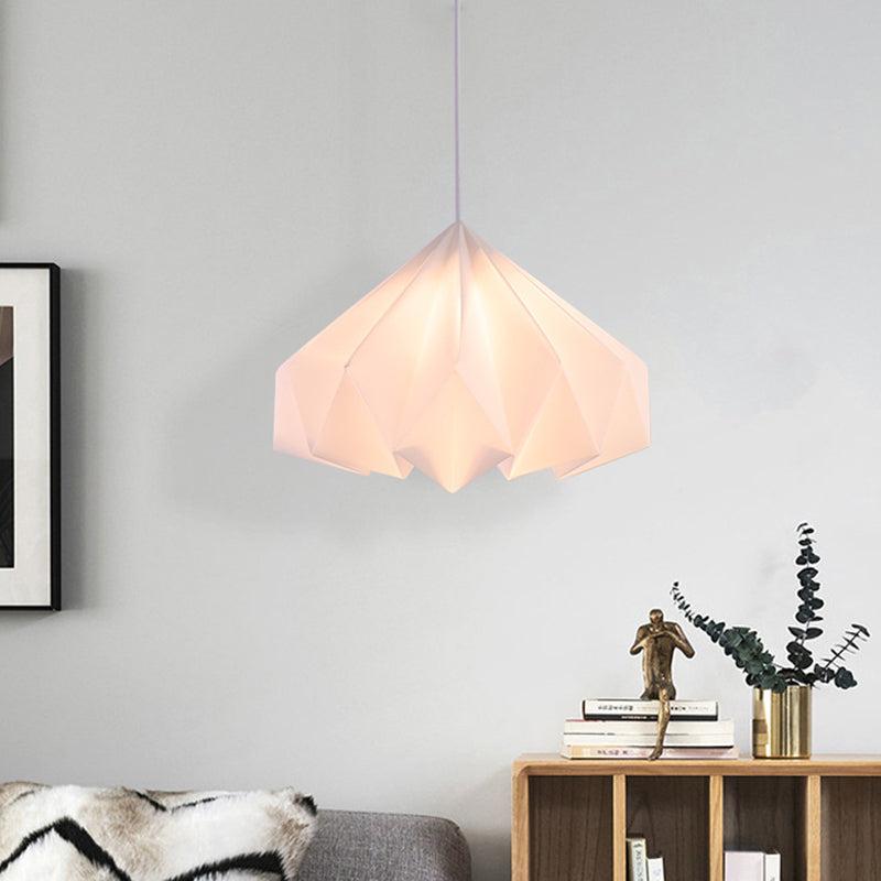 Acrylic Sinuous Cone Hanging Lighting Modernism 1-Head Ceiling Pendant Lamp in White Clearhalo 'Ceiling Lights' 'Modern Pendants' 'Modern' 'Pendant Lights' 'Pendants' Lighting' 612416