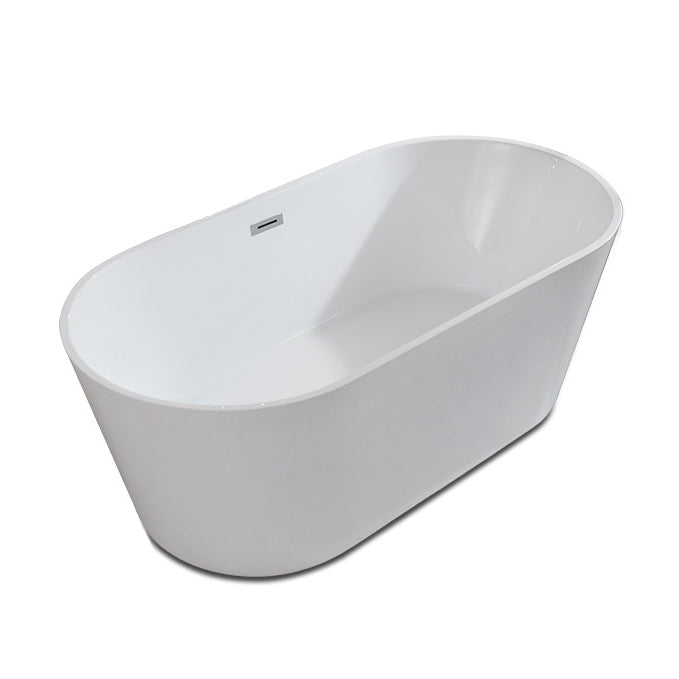 Contemporary Freestanding Acrylic-Fiberglass Bathtub White Oval Soaking Bath Tub Tub Clearhalo 'Bathroom Remodel & Bathroom Fixtures' 'Bathtubs' 'Home Improvement' 'home_improvement' 'home_improvement_bathtubs' 'Showers & Bathtubs' 6124173