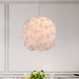 Contemporary 1-Bulb Pendant White Blossom Flower Ceiling Hang Fixture with Acrylic Shade Clearhalo 'Ceiling Lights' 'Modern Pendants' 'Modern' 'Pendant Lights' 'Pendants' Lighting' 612420