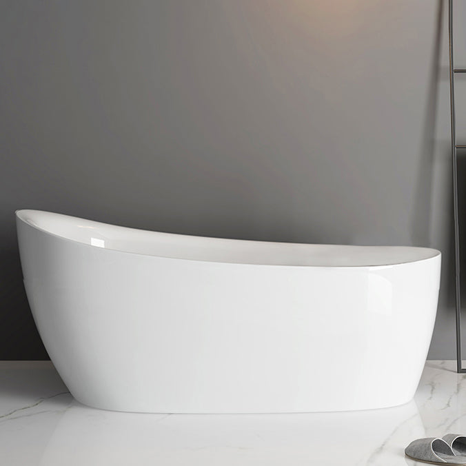 Freestanding Oval Bath Tub Modern Acrylic-Fiberglass Soaking Bathtub White Tub Clearhalo 'Bathroom Remodel & Bathroom Fixtures' 'Bathtubs' 'Home Improvement' 'home_improvement' 'home_improvement_bathtubs' 'Showers & Bathtubs' 6124229