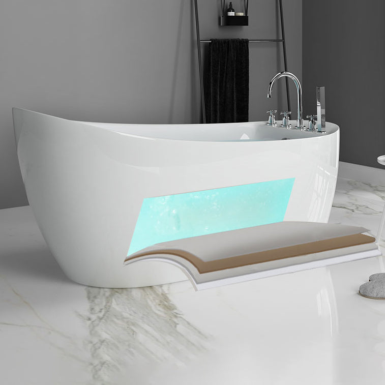 Freestanding Oval Bath Tub Modern Acrylic-Fiberglass Soaking Bathtub Clearhalo 'Bathroom Remodel & Bathroom Fixtures' 'Bathtubs' 'Home Improvement' 'home_improvement' 'home_improvement_bathtubs' 'Showers & Bathtubs' 6124239