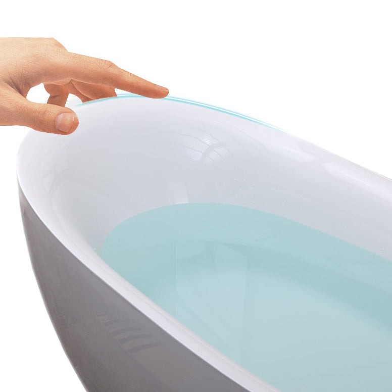 Freestanding Oval Bath Tub Modern Acrylic-Fiberglass Soaking Bathtub Clearhalo 'Bathroom Remodel & Bathroom Fixtures' 'Bathtubs' 'Home Improvement' 'home_improvement' 'home_improvement_bathtubs' 'Showers & Bathtubs' 6124240