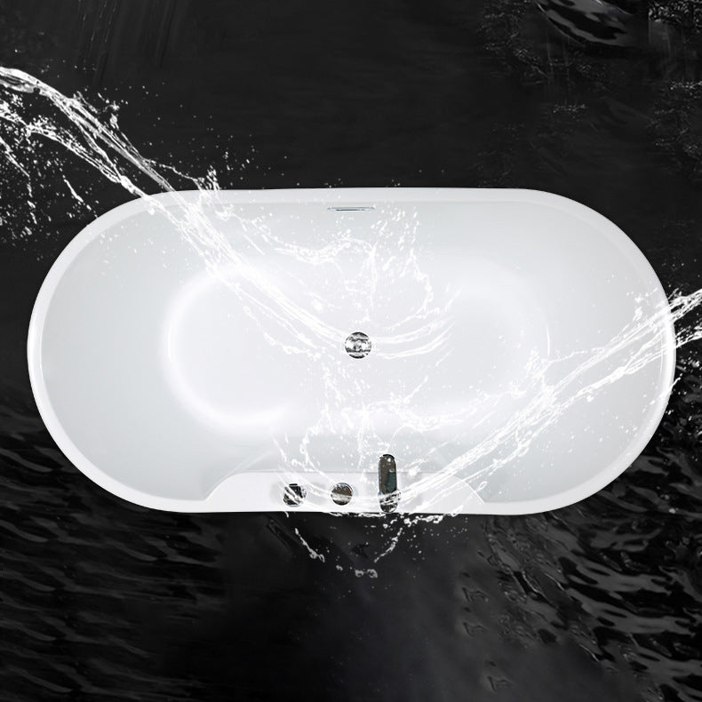 Acrylic Oval Bathtub with Faucet Soaking Freestanding Tub for Bathroom Clearhalo 'Bathroom Remodel & Bathroom Fixtures' 'Bathtubs' 'Home Improvement' 'home_improvement' 'home_improvement_bathtubs' 'Showers & Bathtubs' 6124251