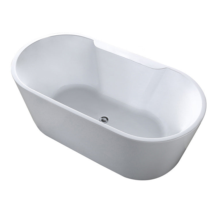 Acrylic Oval Bathtub with Faucet Soaking Freestanding Tub for Bathroom Clearhalo 'Bathroom Remodel & Bathroom Fixtures' 'Bathtubs' 'Home Improvement' 'home_improvement' 'home_improvement_bathtubs' 'Showers & Bathtubs' 6124252