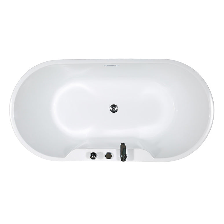 Acrylic Oval Bathtub with Faucet Soaking Freestanding Tub for Bathroom Clearhalo 'Bathroom Remodel & Bathroom Fixtures' 'Bathtubs' 'Home Improvement' 'home_improvement' 'home_improvement_bathtubs' 'Showers & Bathtubs' 6124253