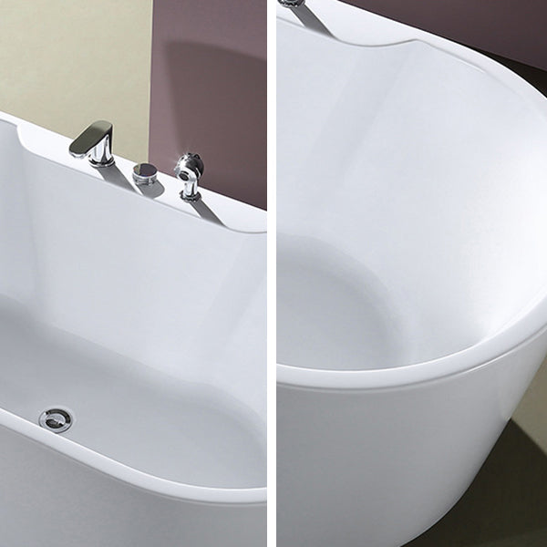 Acrylic Oval Bathtub with Faucet Soaking Freestanding Tub for Bathroom Clearhalo 'Bathroom Remodel & Bathroom Fixtures' 'Bathtubs' 'Home Improvement' 'home_improvement' 'home_improvement_bathtubs' 'Showers & Bathtubs' 6124257