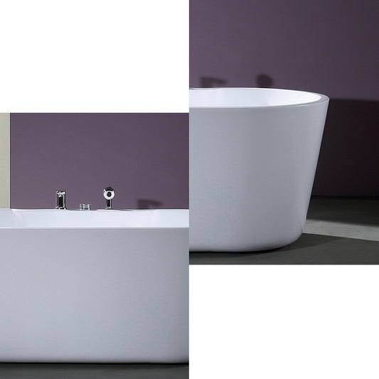 Acrylic Oval Bathtub with Faucet Soaking Freestanding Tub for Bathroom Clearhalo 'Bathroom Remodel & Bathroom Fixtures' 'Bathtubs' 'Home Improvement' 'home_improvement' 'home_improvement_bathtubs' 'Showers & Bathtubs' 6124258