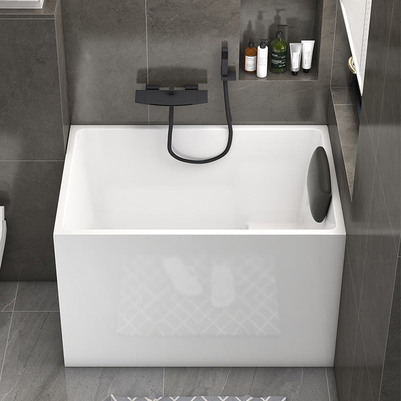 White Acrylic Indoor Bath Tub Soaking Tub with Internal Drain 39"L x 27"W x 25"H With Seat Clearhalo 'Bathroom Remodel & Bathroom Fixtures' 'Bathtubs' 'Home Improvement' 'home_improvement' 'home_improvement_bathtubs' 'Showers & Bathtubs' 6124383