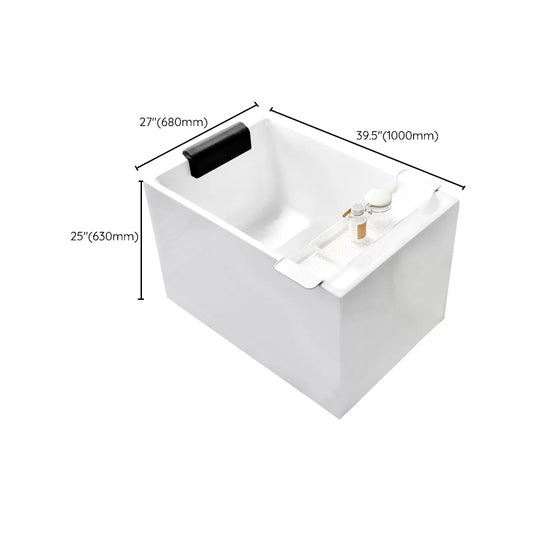 White Acrylic Indoor Bath Tub Soaking Tub with Internal Drain Clearhalo 'Bathroom Remodel & Bathroom Fixtures' 'Bathtubs' 'Home Improvement' 'home_improvement' 'home_improvement_bathtubs' 'Showers & Bathtubs' 6124394