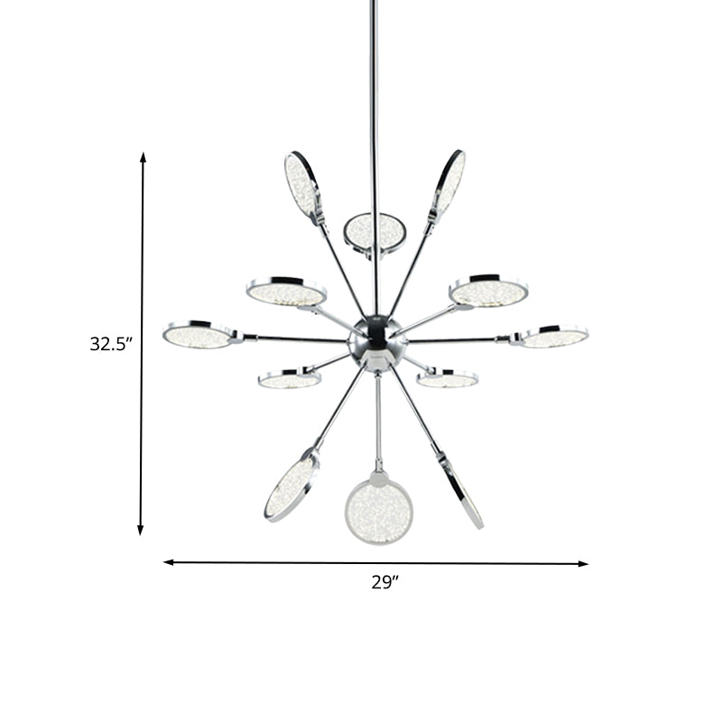 Sputnik Hanging Chandelier Modernist Metallic LED Chrome Suspended Pendant Light with Acrylic Shade in Warm/White Light Clearhalo 'Ceiling Lights' 'Chandeliers' 'Modern Chandeliers' 'Modern' Lighting' 612471