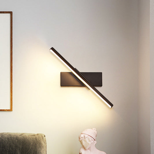 Slim Linear Acrylic Wall Light Sconce Modern White/Black LED Wall Mounted Lamp in White/Warm Light Clearhalo 'Cast Iron' 'Glass' 'Industrial' 'Modern wall lights' 'Modern' 'Tiffany' 'Traditional wall lights' 'Wall Lamps & Sconces' 'Wall Lights' Lighting' 612478