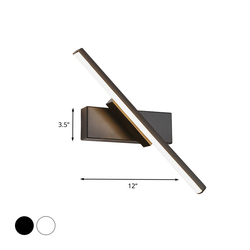 Slim Linear Acrylic Wall Light Sconce Modern White/Black LED Wall Mounted Lamp in White/Warm Light Clearhalo 'Cast Iron' 'Glass' 'Industrial' 'Modern wall lights' 'Modern' 'Tiffany' 'Traditional wall lights' 'Wall Lamps & Sconces' 'Wall Lights' Lighting' 612481