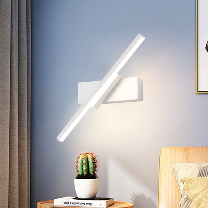 Slim Linear Acrylic Wall Light Sconce Modern White/Black LED Wall Mounted Lamp in White/Warm Light White Clearhalo 'Cast Iron' 'Glass' 'Industrial' 'Modern wall lights' 'Modern' 'Tiffany' 'Traditional wall lights' 'Wall Lamps & Sconces' 'Wall Lights' Lighting' 612482