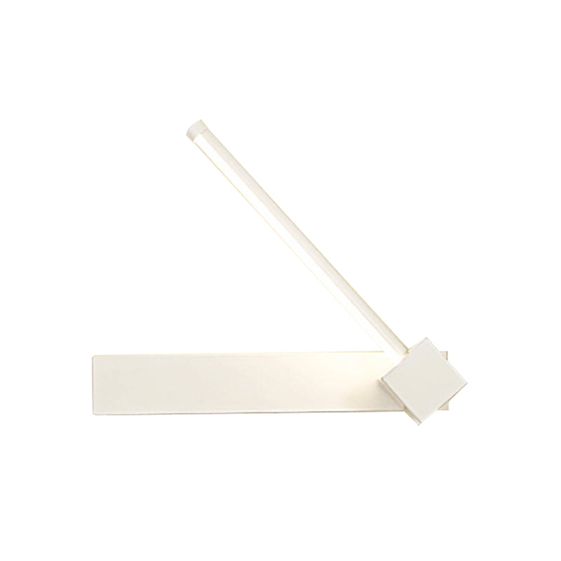 Modern LED Sconce Light Fixture White/Black Finish Rectangle and Linear Rotatable Wall Lamp with Acrylic Shade, White/Warm Light Clearhalo 'Cast Iron' 'Glass' 'Industrial' 'Modern wall lights' 'Modern' 'Tiffany' 'Traditional wall lights' 'Wall Lamps & Sconces' 'Wall Lights' Lighting' 612492