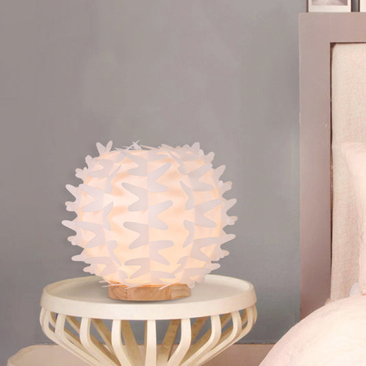 Acrylic Ball Nightstand Light Contemporary LED White Table Lamp with Butterfly Wing Design White Clearhalo 'Lamps' 'Table Lamps' Lighting' 612567