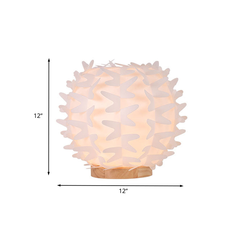 Acrylic Ball Nightstand Light Contemporary LED White Table Lamp with Butterfly Wing Design Clearhalo 'Lamps' 'Table Lamps' Lighting' 612571