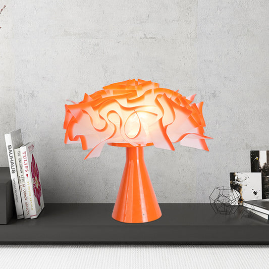 LED Bedroom Table Lighting Modern Orange Nightstand Lamp with Flower Acrylic Shade Orange Clearhalo 'Lamps' 'Table Lamps' Lighting' 612577