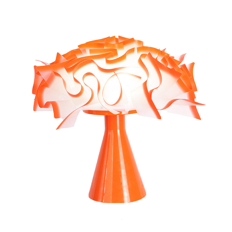 LED Bedroom Table Lighting Modern Orange Nightstand Lamp with Flower Acrylic Shade Clearhalo 'Lamps' 'Table Lamps' Lighting' 612579