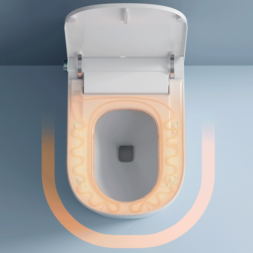 Modern Skirted Toilet Bowl Siphon Jet Toilet with Soft-Close Seat for Bathroom Clearhalo 'Bathroom Remodel & Bathroom Fixtures' 'Home Improvement' 'home_improvement' 'home_improvement_toilets' 'Toilets & Bidets' 'Toilets' 6127415