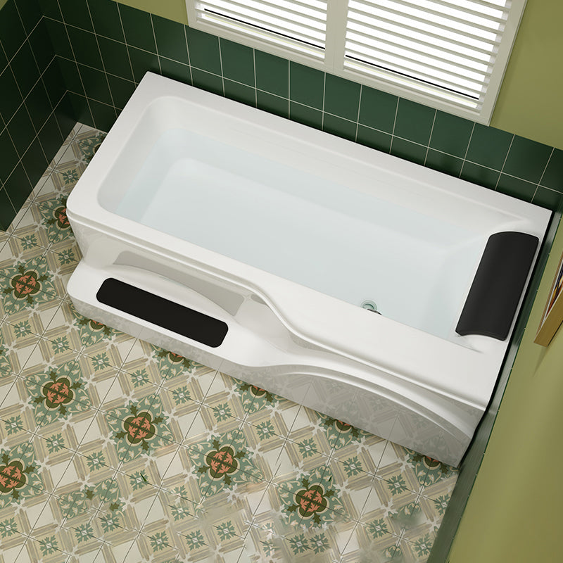 Rectangular Alcove Bathtub Acrylic Home Bath Tub in White for Bathroom Tub Only Left Clearhalo 'Bathroom Remodel & Bathroom Fixtures' 'Bathtubs' 'Home Improvement' 'home_improvement' 'home_improvement_bathtubs' 'Showers & Bathtubs' 6127672