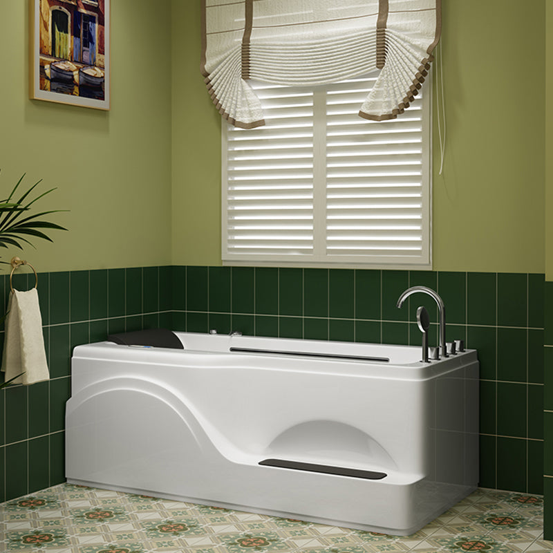 Rectangular Alcove Bathtub Acrylic Home Bath Tub in White for Bathroom Clearhalo 'Bathroom Remodel & Bathroom Fixtures' 'Bathtubs' 'Home Improvement' 'home_improvement' 'home_improvement_bathtubs' 'Showers & Bathtubs' 6127697