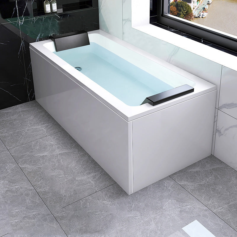 Modern Soaking Freestanding Bathtub White Acrylic Rectangular Bath Tub Left Tub Clearhalo 'Bathroom Remodel & Bathroom Fixtures' 'Bathtubs' 'Home Improvement' 'home_improvement' 'home_improvement_bathtubs' 'Showers & Bathtubs' 6127757