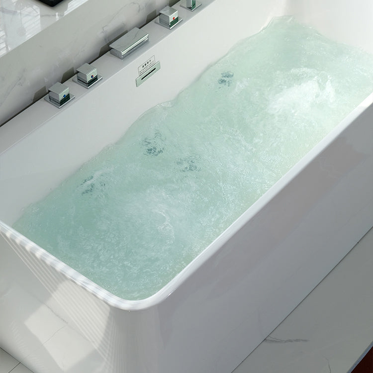 Rectangular Soaking Acrylic Bathtub Contemporary Bath Tub with Drain and Overflow Trim Clearhalo 'Bathroom Remodel & Bathroom Fixtures' 'Bathtubs' 'Home Improvement' 'home_improvement' 'home_improvement_bathtubs' 'Showers & Bathtubs' 6127782