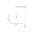 Metal Cloud Shade Hanging Lamp Loft Style 2 Lights Bedroom Adjustable Pendant Lighting in White Clearhalo 'Art Deco Pendants' 'Cast Iron' 'Ceiling Lights' 'Ceramic' 'Crystal' 'Industrial Pendants' 'Industrial' 'Metal' 'Middle Century Pendants' 'Pendant Lights' 'Pendants' 'Tiffany' Lighting' 612908