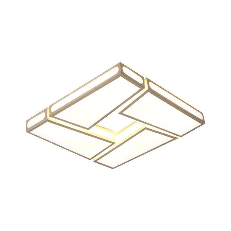 Squared Acrylic Flush Mount Lamp Modern Stylish 18"/23.5" Dia LED White Ceiling Mounted Light in Warm/White Light Clearhalo 'Ceiling Lights' 'Close To Ceiling Lights' 'Close to ceiling' 'Flush mount' Lighting' 612957