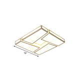 Squared Acrylic Flush Mount Lamp Modern Stylish 18"/23.5" Dia LED White Ceiling Mounted Light in Warm/White Light Clearhalo 'Ceiling Lights' 'Close To Ceiling Lights' 'Close to ceiling' 'Flush mount' Lighting' 612958