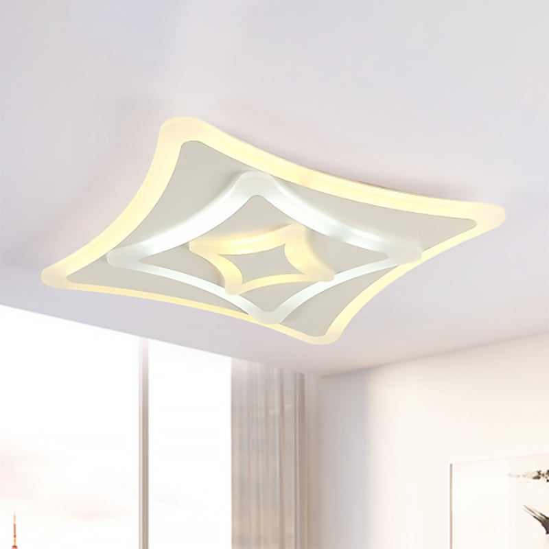 Super Thin Flush Mount Light Simple Acrylic LED Bedroom Ceiling Mounted Fixture in Warm/White Light White Clearhalo 'Ceiling Lights' 'Close To Ceiling Lights' 'Close to ceiling' 'Flush mount' Lighting' 612960