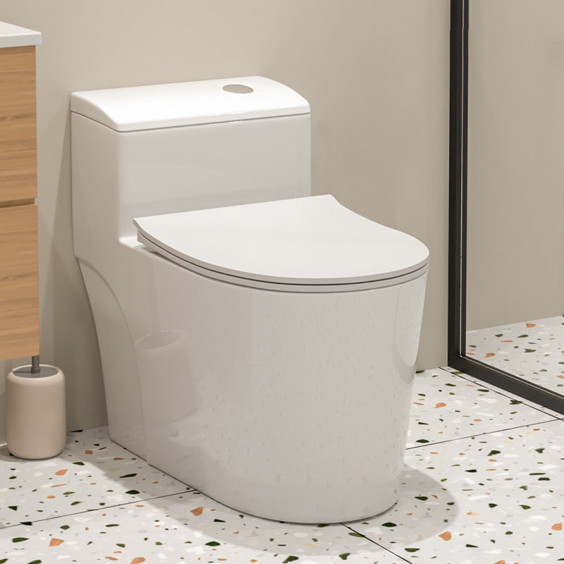 Traditional Skirted Toilet Floor Mount One-Piece Flush Toilet with Slow Close Seat 15"L x 28"W x 25"H White Clearhalo 'Bathroom Remodel & Bathroom Fixtures' 'Home Improvement' 'home_improvement' 'home_improvement_toilets' 'Toilets & Bidets' 'Toilets' 6131312