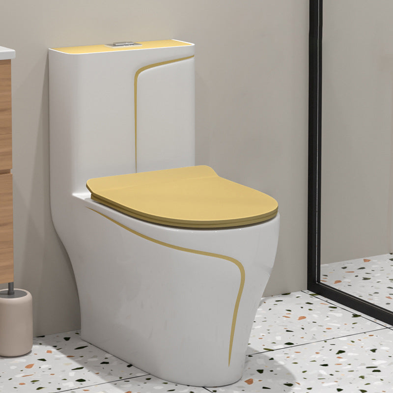 Traditional Skirted Toilet Floor Mount One-Piece Flush Toilet with Slow Close Seat 15"L x 27"W x 30"H Beige Clearhalo 'Bathroom Remodel & Bathroom Fixtures' 'Home Improvement' 'home_improvement' 'home_improvement_toilets' 'Toilets & Bidets' 'Toilets' 6131313