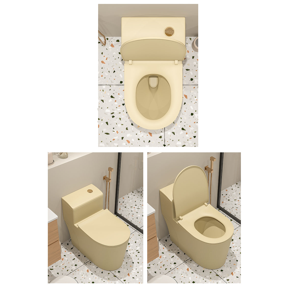 Traditional Skirted Toilet Floor Mount One-Piece Flush Toilet with Slow Close Seat Clearhalo 'Bathroom Remodel & Bathroom Fixtures' 'Home Improvement' 'home_improvement' 'home_improvement_toilets' 'Toilets & Bidets' 'Toilets' 6131325