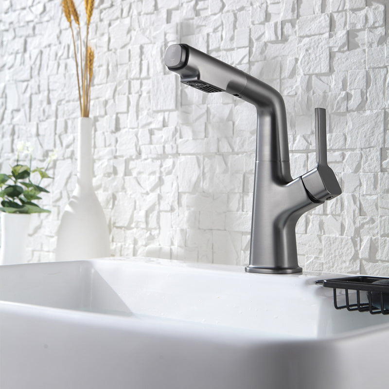 1 Handles Contemporary Vessel Sink Faucet 1 Hole Faucet for Bathroom Clearhalo 'Bathroom Remodel & Bathroom Fixtures' 'Bathroom Sink Faucets' 'Bathroom Sinks & Faucet Components' 'bathroom_sink_faucets' 'Home Improvement' 'home_improvement' 'home_improvement_bathroom_sink_faucets' 6131471