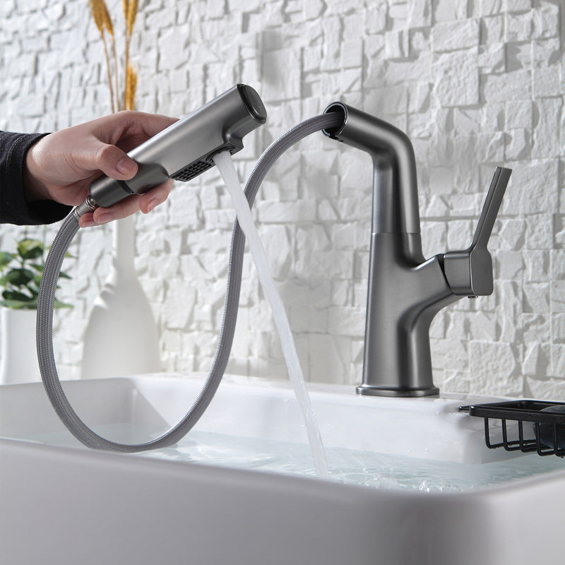 1 Handles Contemporary Vessel Sink Faucet 1 Hole Faucet for Bathroom Clearhalo 'Bathroom Remodel & Bathroom Fixtures' 'Bathroom Sink Faucets' 'Bathroom Sinks & Faucet Components' 'bathroom_sink_faucets' 'Home Improvement' 'home_improvement' 'home_improvement_bathroom_sink_faucets' 6131472