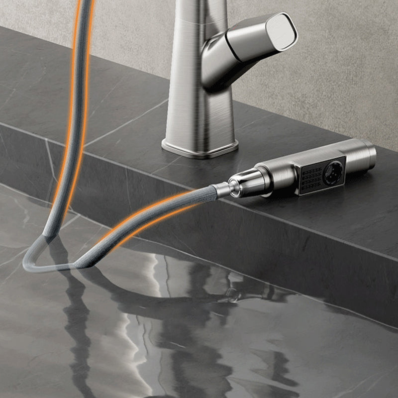 1 Handles Contemporary Vessel Sink Faucet 1 Hole Faucet for Bathroom Clearhalo 'Bathroom Remodel & Bathroom Fixtures' 'Bathroom Sink Faucets' 'Bathroom Sinks & Faucet Components' 'bathroom_sink_faucets' 'Home Improvement' 'home_improvement' 'home_improvement_bathroom_sink_faucets' 6131477