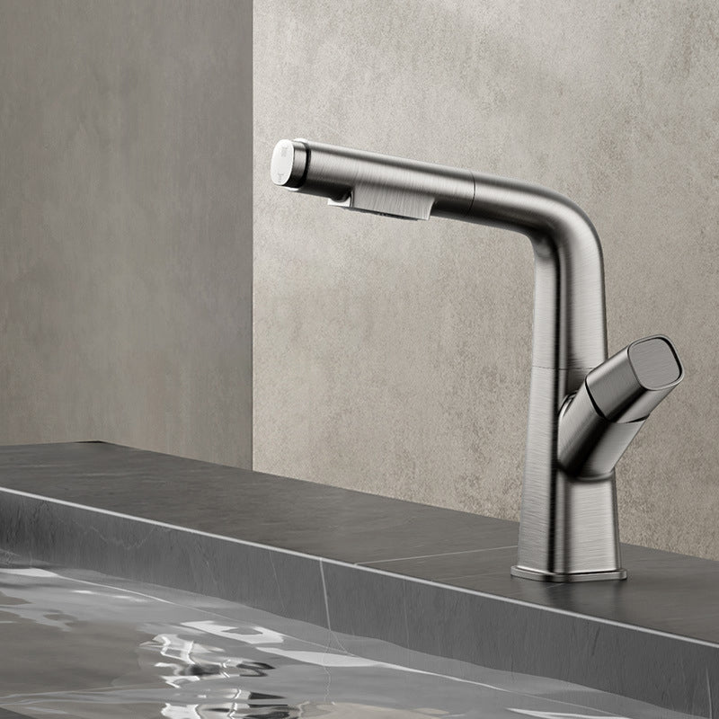 1 Handles Contemporary Vessel Sink Faucet 1 Hole Faucet for Bathroom Clearhalo 'Bathroom Remodel & Bathroom Fixtures' 'Bathroom Sink Faucets' 'Bathroom Sinks & Faucet Components' 'bathroom_sink_faucets' 'Home Improvement' 'home_improvement' 'home_improvement_bathroom_sink_faucets' 6131485