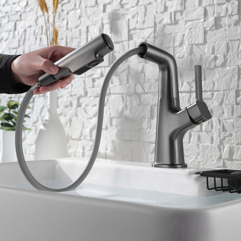 1 Handles Contemporary Vessel Sink Faucet 1 Hole Faucet for Bathroom Clearhalo 'Bathroom Remodel & Bathroom Fixtures' 'Bathroom Sink Faucets' 'Bathroom Sinks & Faucet Components' 'bathroom_sink_faucets' 'Home Improvement' 'home_improvement' 'home_improvement_bathroom_sink_faucets' 6131490
